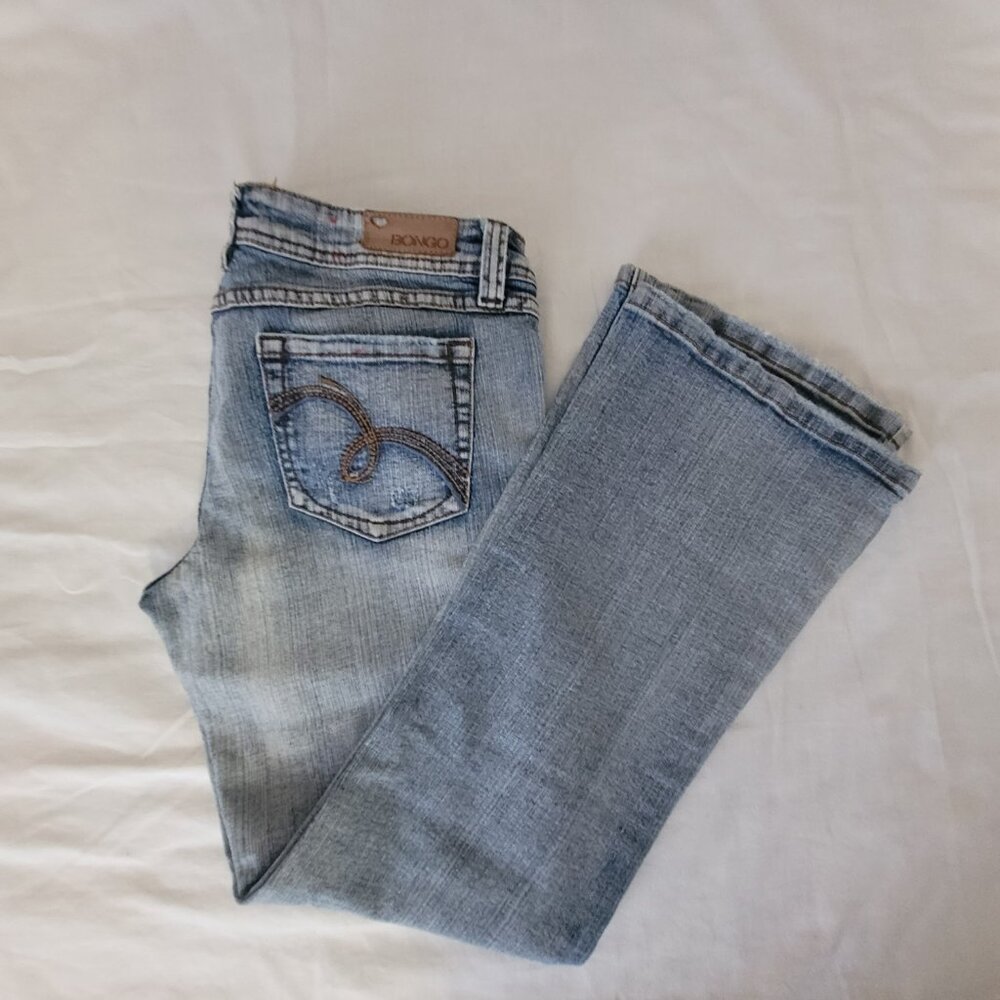 Bongo Jeans Faded Blue Low Rise Flirty Boot Cut Size 13 Womens Juniors
